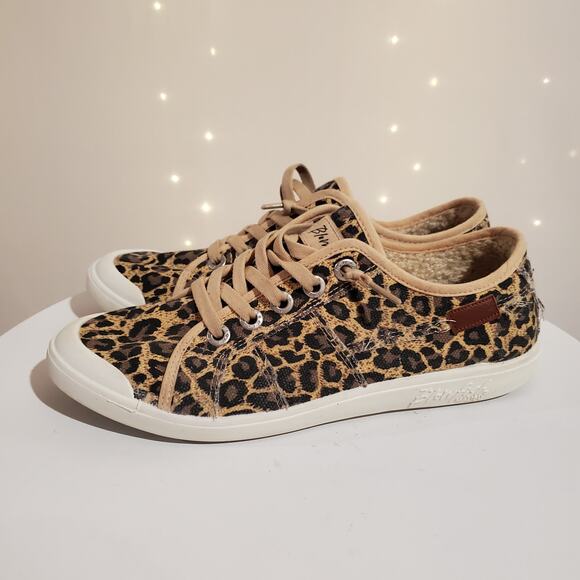 Blowfish Shoes - Blowfish Malibu Fleece Lined Leopard Print Canvas Cap Toe Sneakers Womens 8.5